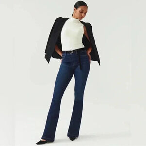 Spandex Women’s Flare Jeans, Color: Midnight Shade Size:S/P High-Rise NW…